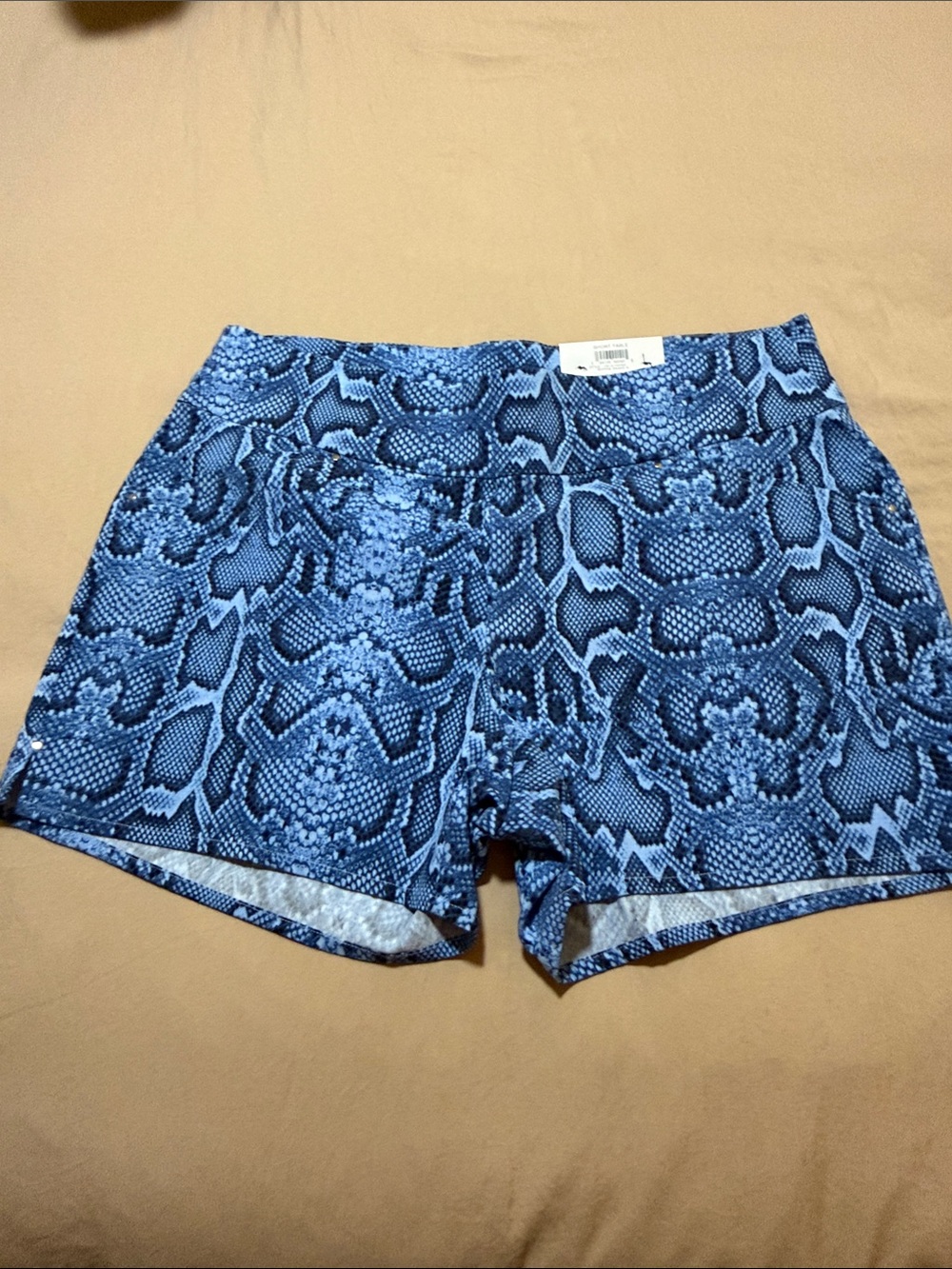 INC International Concepts Blue Snake-Print Athletic Shorts